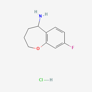 molecular formula C10H13ClFNO B1377368 8-Fluoro-2,3,4,5-tetrahydro-1-benzoxepin-5-amine hydrochloride CAS No. 1432679-00-9