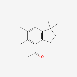 molecular formula C15H20O B13773749 1-(2,3-Dihydro-1,1,5,6-tetramethyl-1H-inden-4-yl)ethan-1-one CAS No. 6682-59-3