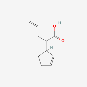 molecular formula C10H14O2 B13773766 alpha-Allylcyclopent-2-ene-1-acetic acid CAS No. 85050-11-9