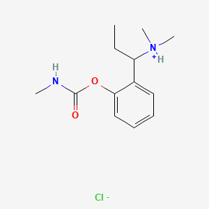 molecular formula C13H21ClN2O2 B13773779 Carbamic acid, methyl-, 2-(1-(dimethylamino)propyl)phenyl ester, hydrochloride CAS No. 63982-41-2
