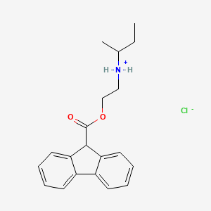 molecular formula C20H24ClNO2 B13773783 Fluorene-9-carboxylic acid, 2-(isobutylamino)ethyl ester, hydrochloride CAS No. 63957-01-7