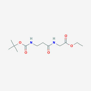 molecular formula C12H22N2O5 B1377379 Ethyl 2-(3-{[(tert-butoxy)carbonyl]amino}propanamido)acetate CAS No. 1096701-63-1