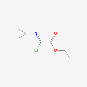 molecular formula C7H10ClNO2 B1377382 Ethyl 2-chloro-2-(cyclopropylimino)acetate CAS No. 1427386-98-8