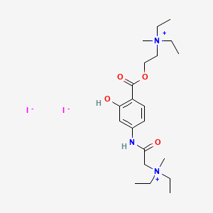 molecular formula C21H37I2N3O4 B13773821 2-(Diethylaminoethyl) 4-(2-diethylaminoacetylamino)salicylate, bismethiodide CAS No. 73680-84-9
