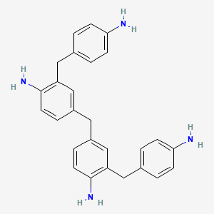 molecular formula C27H28N4 B13773857 Benzenamine, 4,4'-methylenebis[2-[(4-aminophenyl)methyl]- CAS No. 65086-99-9