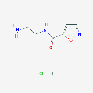 molecular formula C6H10ClN3O2 B1377386 N-(2-aminoethyl)-1,2-oxazole-5-carboxamide hydrochloride CAS No. 1427380-36-6