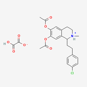 molecular formula C24H26ClNO8 B13773866 [7-Acetyloxy-1-[2-(4-chlorophenyl)ethyl]-2-methyl-1,2,3,4-tetrahydroisoquinolin-2-ium-6-yl] acetate;2-hydroxy-2-oxoacetate CAS No. 63905-69-1