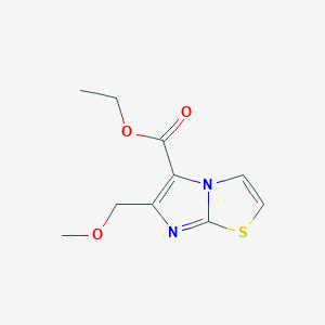 molecular formula C10H12N2O3S B13773889 Ethyl 6-thiophenoimidazole-2-methoxymethyl-3-carboxylate 