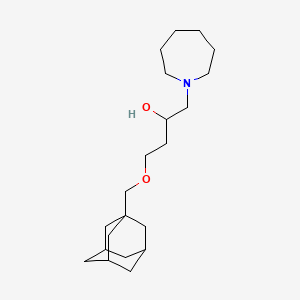 molecular formula C21H37NO2 B13773914 1-(3-Adamantylmethoxymethyl)-3-(hexahydro-1H-azepinyl)-2-propanol CAS No. 73972-47-1