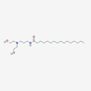 molecular formula C23H48N2O3 B13773934 Hexadecanamide, N-[3-[bis(2-hydroxyethyl)amino]propyl]- CAS No. 66161-65-7