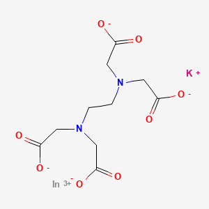 molecular formula C10H12InKN2O8 B13773946 Indate(1-), [[N,N'-1,2-ethanediylbis[N-[(carboxy-kappaO)methyl]glycinato-kappaN,kappaO]](4-)]-, potassium, (OC-6-21)- CAS No. 67906-11-0