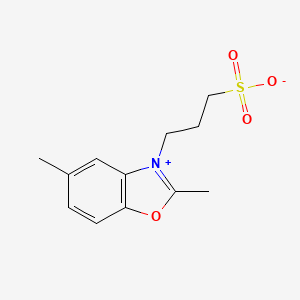 molecular formula C12H15NO4S B13773977 Benzoxazolium, 2,5-dimethyl-3-(3-sulfopropyl)-, inner salt CAS No. 70615-15-5