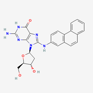 molecular formula C24H22N6O4 B13773984 Guanosine, 2'-deoxy-8-(2-phenanthrenylamino)- CAS No. 99504-05-9