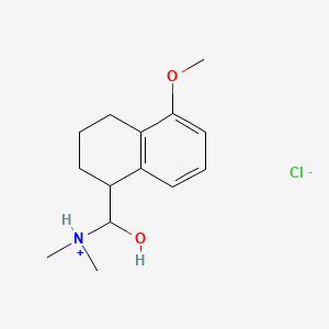 molecular formula C14H22ClNO2 B13774003 1-Naphthalenemethanol, 1,2,3,4-tetrahydro-1-(dimethylamino)-5-methoxy-, hydrochloride CAS No. 63766-13-2