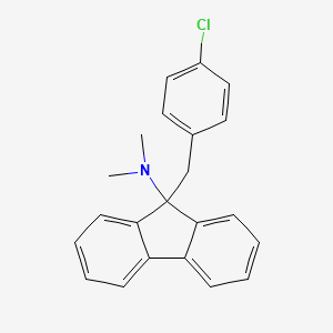 molecular formula C22H20ClN B13774033 9-[(4-chlorophenyl)methyl]-N,N-dimethylfluoren-9-amine CAS No. 71740-44-8
