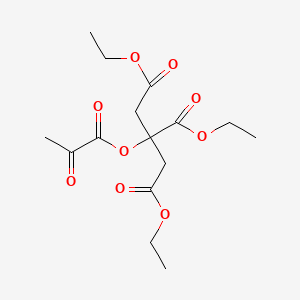 molecular formula C15H22O9 B13774037 Triethyl 2-(1,2-dioxopropoxy)propane-1,2,3-tricarboxylate CAS No. 68928-90-5