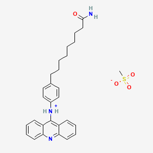 molecular formula C29H35N3O4S B13774065 9-(p-(9-Acridinylamino)phenyl)nonanamide, methanesulfonate, hydrate CAS No. 74039-07-9