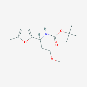 molecular formula C14H23NO4 B1377408 tert-butyl N-[3-methoxy-1-(5-methylfuran-2-yl)propyl]carbamate CAS No. 1432680-76-6