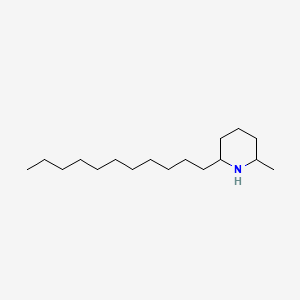 molecular formula C17H35N B13774086 Piperidine, 2-methyl-6-undecyl- CAS No. 83709-88-0