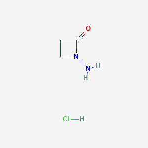 molecular formula C3H7ClN2O B1377412 1-Aminoazetidin-2-one hydrochloride CAS No. 1427379-16-5