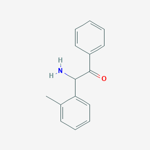 molecular formula C15H15NO B13774137 Acetophenone,2-amino-6-methyl-2-phenyl- 