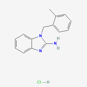 molecular formula C15H16ClN3 B1377414 1-[(2-methylphenyl)methyl]-1H-1,3-benzodiazol-2-amine hydrochloride CAS No. 1215330-21-4