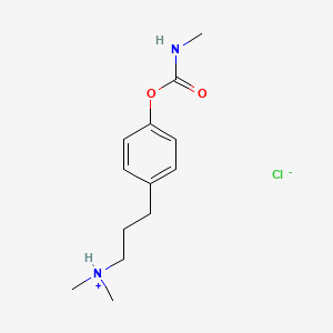 molecular formula C13H21ClN2O2 B13774213 Carbamic acid, methyl-, 4-(3-dimethylaminopropyl)phenyl ester, hydrochloride CAS No. 63982-44-5