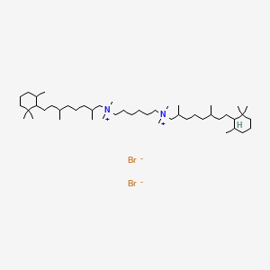 molecular formula C48H98Br2N2 B13774232 Ammonium, hexamethylenebis(2,6-dimethyl-8-(2,2,6-trimethylcyclohexyl)octyl)bis(dimethyl-, dibromide CAS No. 66967-71-3