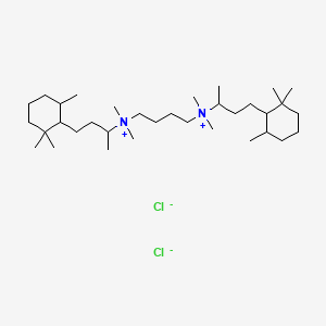 molecular formula C34H70Cl2N2 B13774244 Ammonium, tetramethylenebis(1-methyl-3-(2,2,6-trimethylcyclohexyl)propyl)bis(dimethyl-, dichloride CAS No. 66827-32-5
