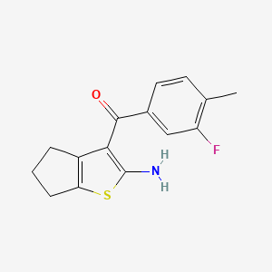 molecular formula C15H14FNOS B1377427 3-(3-fluoro-4-methylbenzoyl)-4H,5H,6H-cyclopenta[b]thiophen-2-amine CAS No. 1443980-89-9