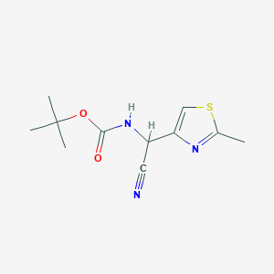 molecular formula C11H15N3O2S B1377428 tert-butyl N-[cyano(2-methyl-1,3-thiazol-4-yl)methyl]carbamate CAS No. 1443980-47-9