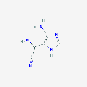 molecular formula C5H5N5 B13774281 5-Amino-4-(cyanoformimidoyl)imidazole 
