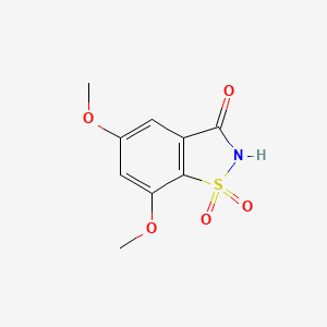 molecular formula C9H9NO5S B1377429 5,7-Dimethoxybenzo[d]isothiazol-3(2H)-one 1,1-dioxide CAS No. 64404-51-9