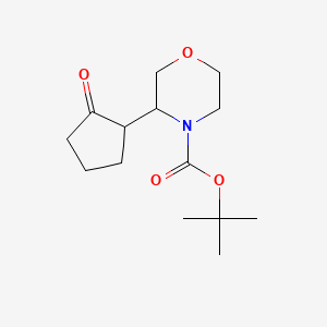 molecular formula C14H23NO4 B1377430 叔丁基 3-(2-氧代环戊基)吗啉-4-羧酸酯 CAS No. 1443980-64-0