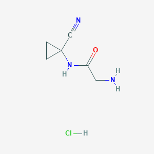 molecular formula C6H10ClN3O B1377431 2-amino-N-(1-cyanocyclopropyl)acetamide hydrochloride CAS No. 1443980-06-0