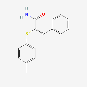 molecular formula C16H15NOS B13774314 2-(4-Methylphenyl)sulfanyl-3-phenylprop-2-enamide CAS No. 73790-91-7