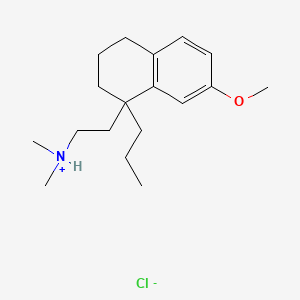 molecular formula C18H30ClNO B13774320 1-Naphthaleneethylamine, 1,2,3,4-tetrahydro-N,N-dimethyl-7-methoxy-1-propyl-, hydrochloride CAS No. 63766-03-0