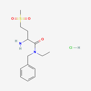 molecular formula C14H23ClN2O3S B1377434 2-氨基-N-苄基-N-乙基-4-甲磺酰丁酰胺盐酸盐 CAS No. 1427378-49-1
