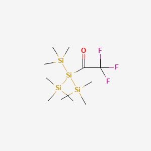 molecular formula C11H27F3OSi4 B13774345 Trifluoroacetyl-tris(trimethylsilyl)silane CAS No. 81671-46-7