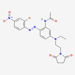 molecular formula C22H23BrN6O5 B13774377 Acetamide, N-[2-[(2-bromo-4-nitrophenyl)azo]-5-[[2-(2,5-dioxo-1-pyrrolidinyl)ethyl]ethylamino]phenyl]- CAS No. 63467-25-4