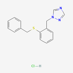 molecular formula C16H16ClN3S B1377439 1-{[2-(benzylsulfanyl)phenyl]methyl}-1H-1,2,4-triazole hydrochloride CAS No. 1432679-82-7