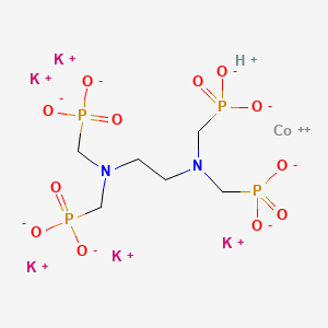molecular formula C6H13CoK5N2O12P4 B13774397 Cobaltate(6-), [[[1,2-ethanediylbis[(nitrilo-kappaN)bis(methylene)]]tetrakis[phosphonato-kappaO]](8-)]-, pentapotassium hydrogen, (OC-6-21)- CAS No. 67924-23-6