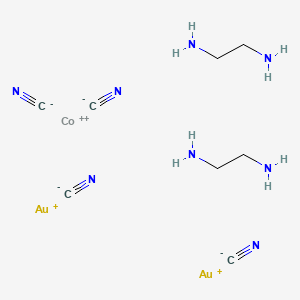molecular formula C8H16Au2CoN8 B13774435 Cobaltous ethylenediamine di(aurous cyanide) CAS No. 68958-90-7