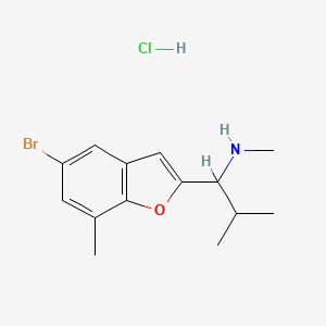 molecular formula C14H19BrClNO B1377447 [1-(5-Bromo-7-methyl-1-benzofuran-2-yl)-2-methylpropyl](methyl)amine hydrochloride CAS No. 1432681-78-1