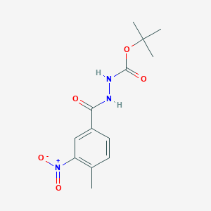 molecular formula C13H17N3O5 B13774538 tert-butyl N-[(4-methyl-3-nitrobenzoyl)amino]carbamate 