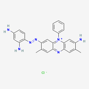 molecular formula C26H24ClN7 B13774556 3-Amino-7-[(2,4-diaminophenyl)azo]-2,8-dimethyl-5-phenylphenazinium chloride CAS No. 70632-11-0