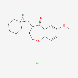 molecular formula C17H24ClNO3 B13774626 7-Methoxy-4-(piperidinomethyl)-3,4-dihydro-1-benzoxepin-5(2H)-one hydrochloride CAS No. 96401-82-0