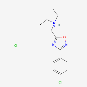 molecular formula C13H17Cl2N3O B13774663 3-(p-Chlorophenyl)-5-((diethylamino)methyl)-1,2,4-oxadiazole hydrochloride CAS No. 96431-52-6