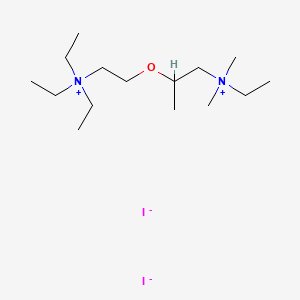 molecular formula C15H36I2N2O B13774774 Ammonium, (2-methyl-2-(2-(triethylammonio)ethoxy)ethyl)ethyldimethyl-, diiodide CAS No. 64059-40-1