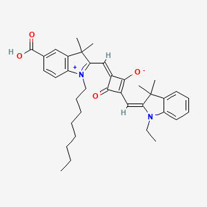 molecular formula C37H44N2O4 B13774785 (4Z)-4-[(5-carboxy-3,3-dimethyl-1-octylindol-1-ium-2-yl)methylidene]-2-[(E)-(1-ethyl-3,3-dimethylindol-2-ylidene)methyl]-3-oxocyclobuten-1-olate 